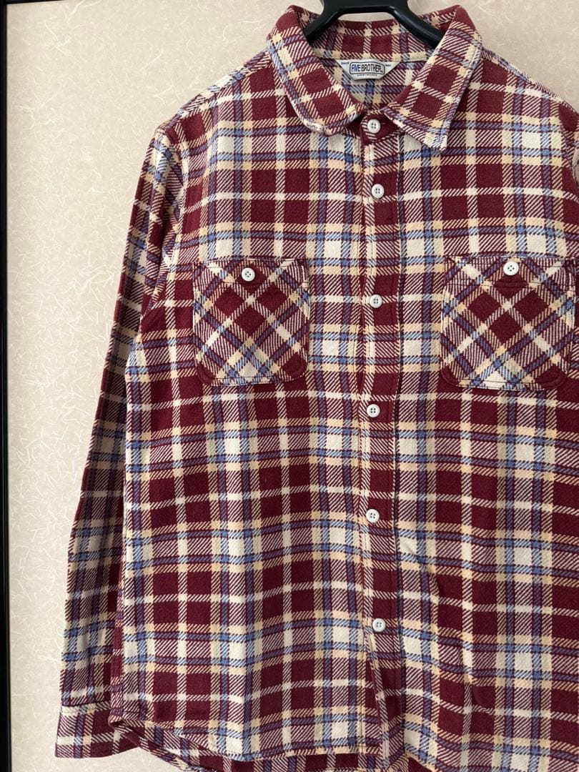 FIVEBROTHER 70s 80s 復刻 三角タグ ヘビーネルシャツ 好配色 - メルカリ