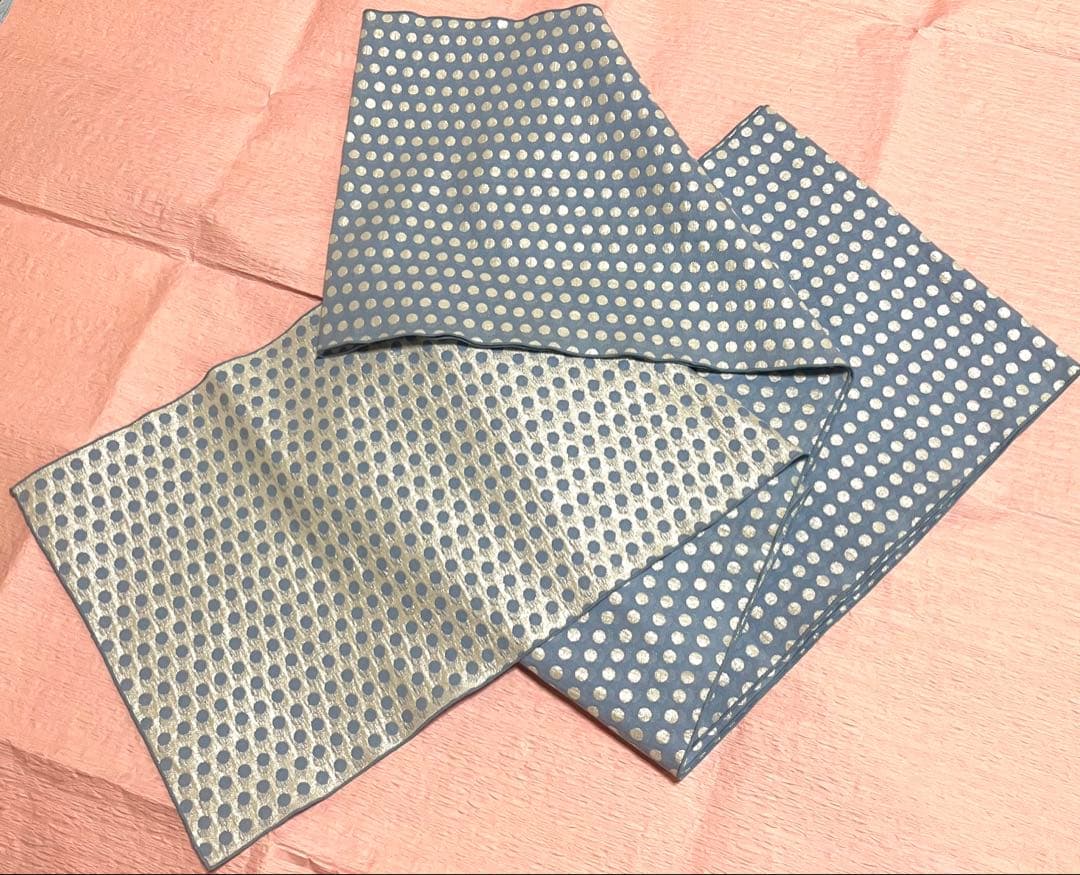 tsubakian シャイニードット 兵児帯 水色×シルバーの通販はau PAY