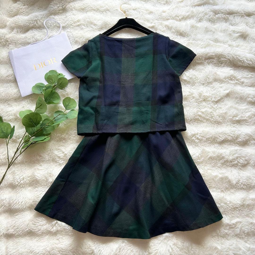 美品】ブルーレーベルクレストブリッジ ドッキングワンピース 大判