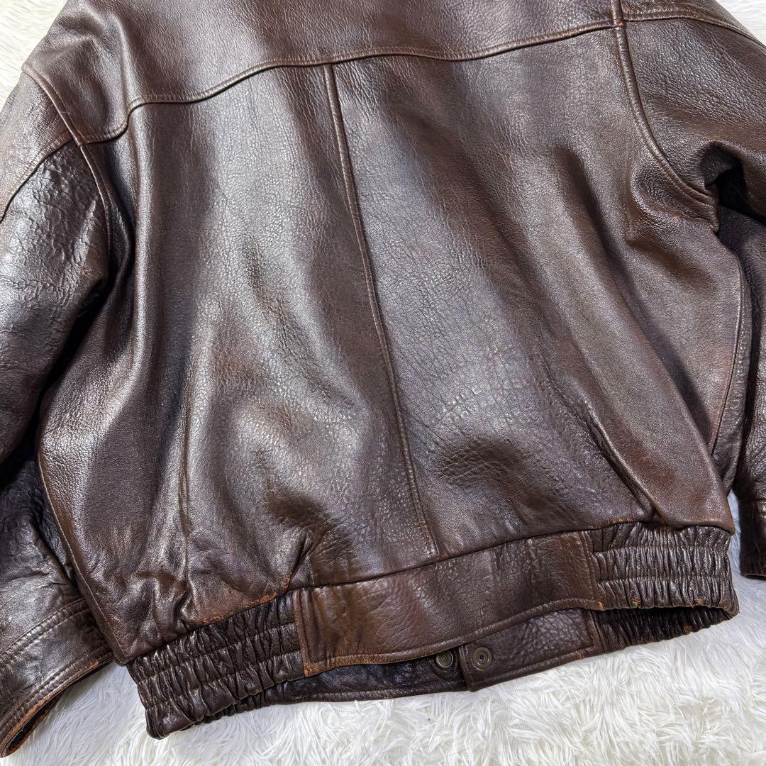 90s⭐️Vintage G-1 フライトレザージャケット M 襟ボア・中綿入り！