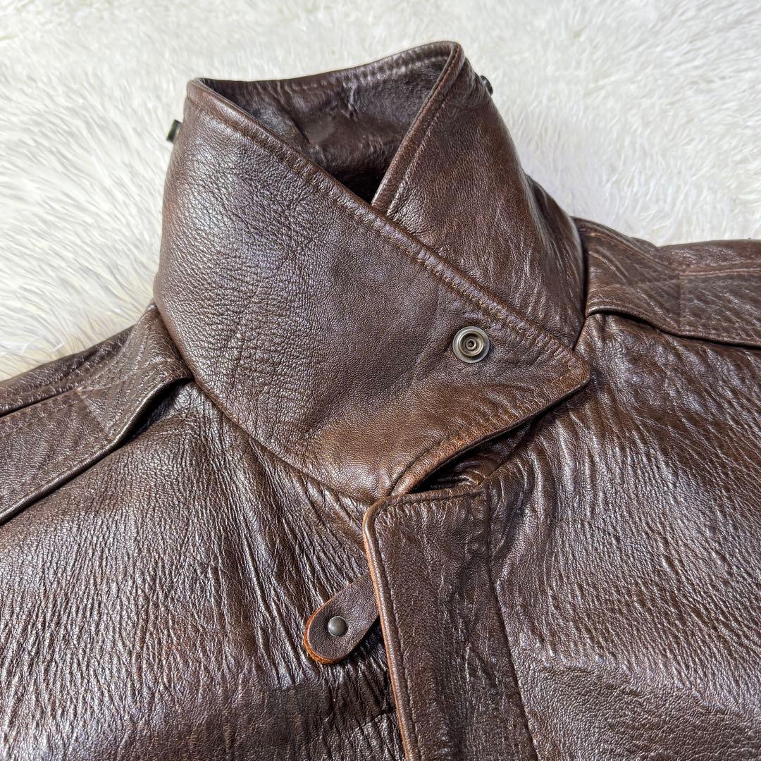 90s⭐️Vintage G-1 フライトレザージャケット M 襟ボア・中綿入り！