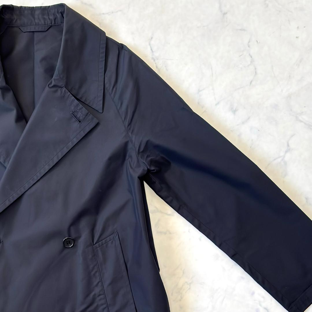 マーガレットハウエル ダブル スプリングコート 綿ナイロン 黒 0 tr7