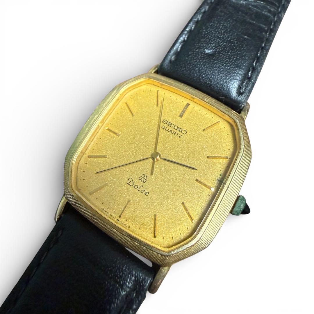 【新品電池】SEIKO Dolce ゴールド メンズ腕時計 9641-5020