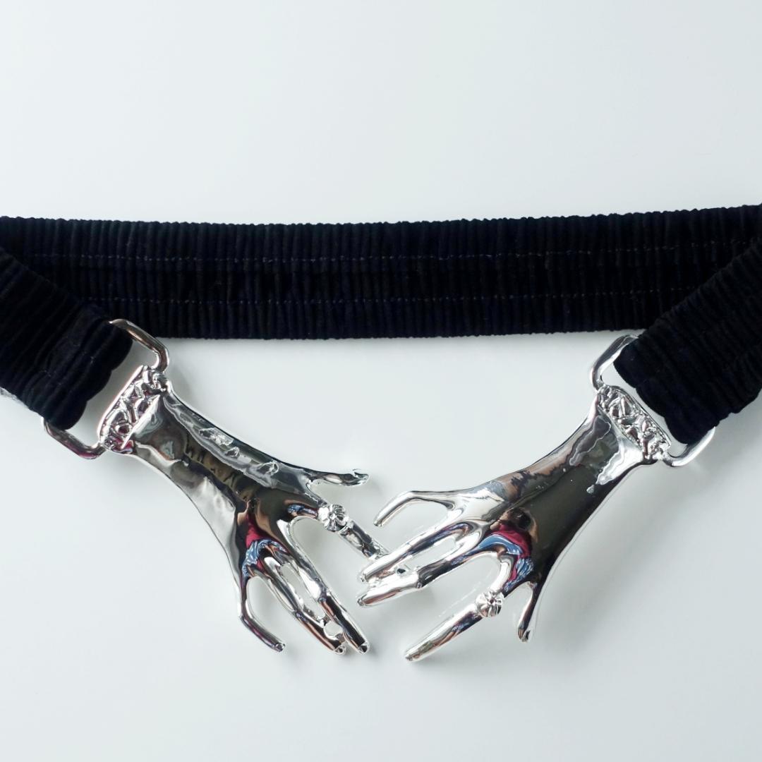 ヴィンテージ風 1970年代 ヴィクトリアンスタイル ハンドモチーフベルト ヴィンテージ風 1970年代 ヴィクトリアンスタイル ハンドモチーフベルト