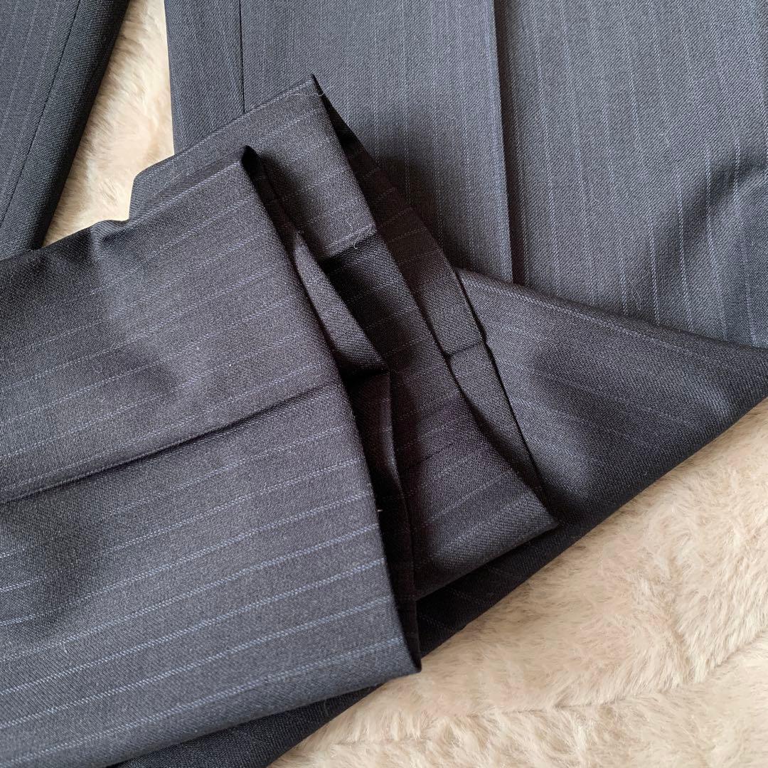 23区　セットアップ　パンツスーツ　ネイビー　ストライプ　総裏　上34下 32