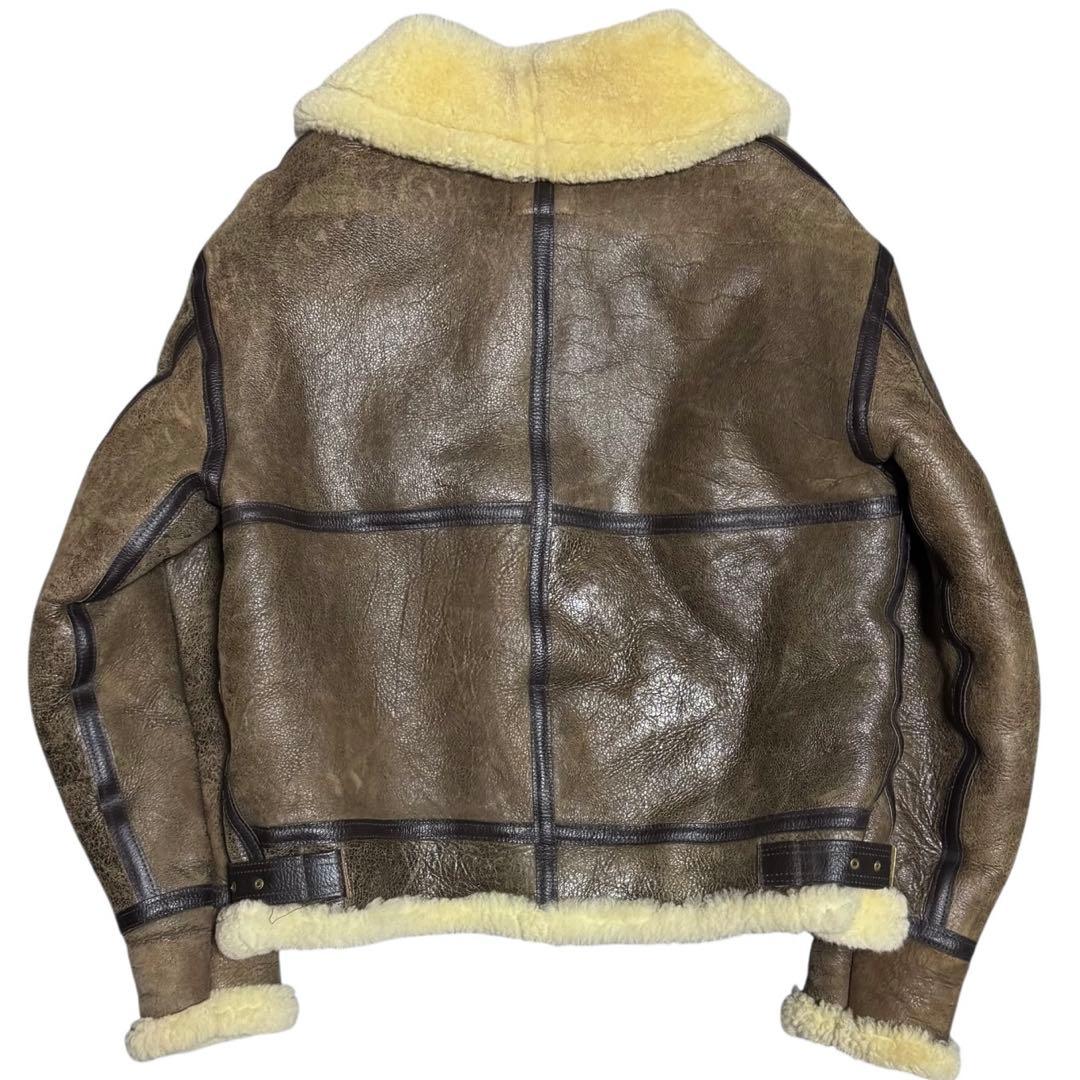 AVIREX 米国製 B-3 胸タグ ボマージャケット リアルムートン 42 - メルカリ