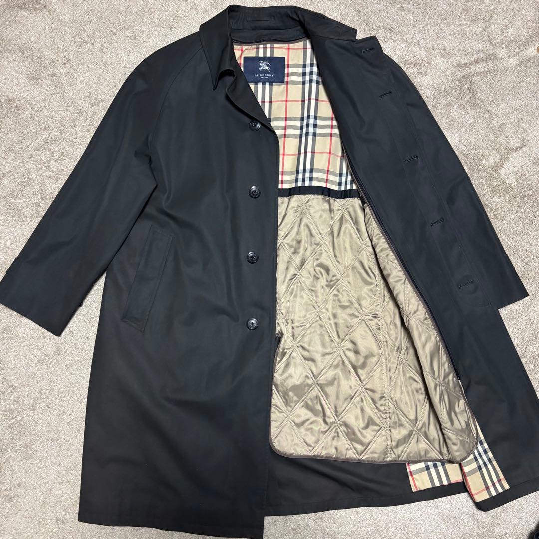 BURBERRY LONDON ステンカラーコート　ブラック 美品】BURBERRY LONDON ステンカラーコート ブラック - メルカリ