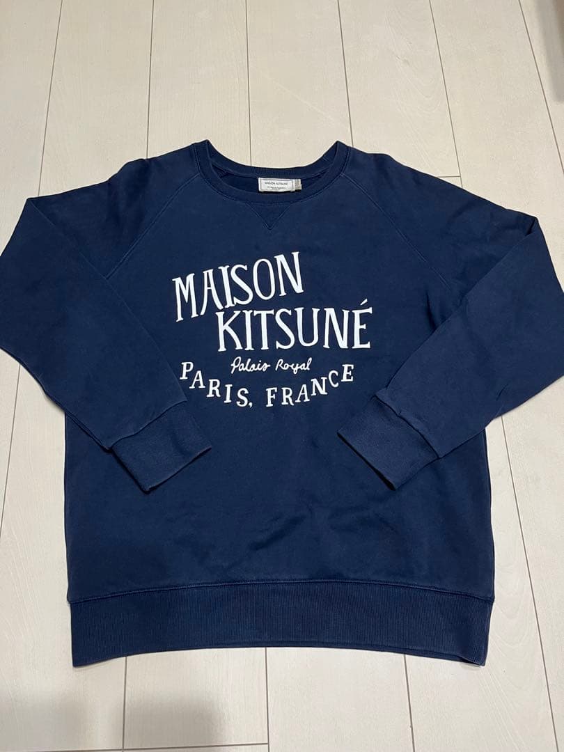 MAISON KITSUNÉ ネイビー スウェット Lサイズ - メルカリ