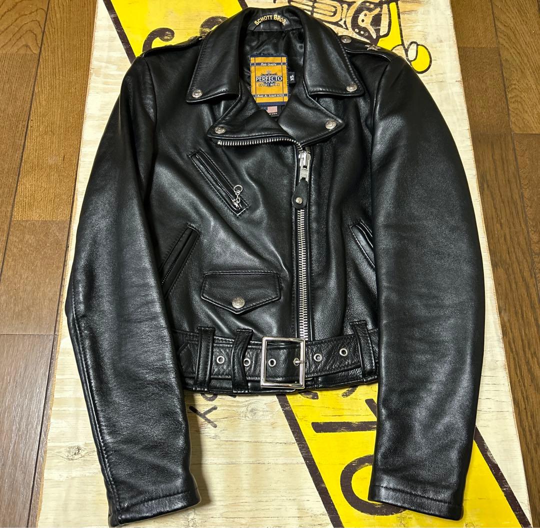 超美品‼️schott Wライダース　ワンスター218W XS 女性用Schott/ショット】本場アメリカ製レザージャケット・ ワンスター