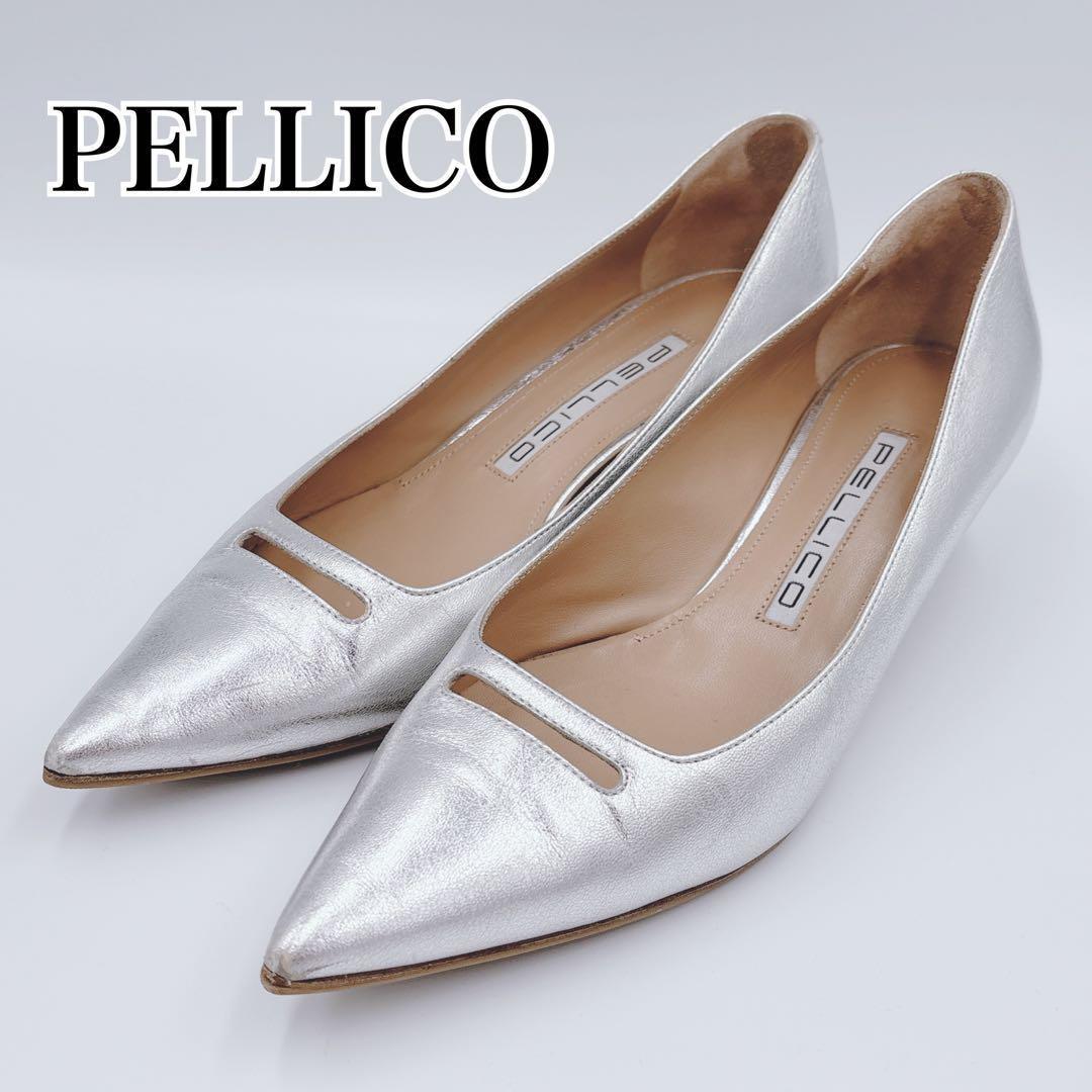 PELLICO ANELLI ポインテッドトゥ シルバー パンプス アネッリ - メルカリ