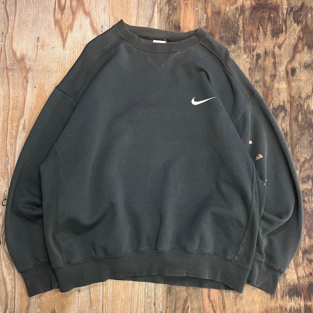 90s NIKE スウェット 刺繍 ブラック フェード VINTAGE 銀タグ - メルカリ