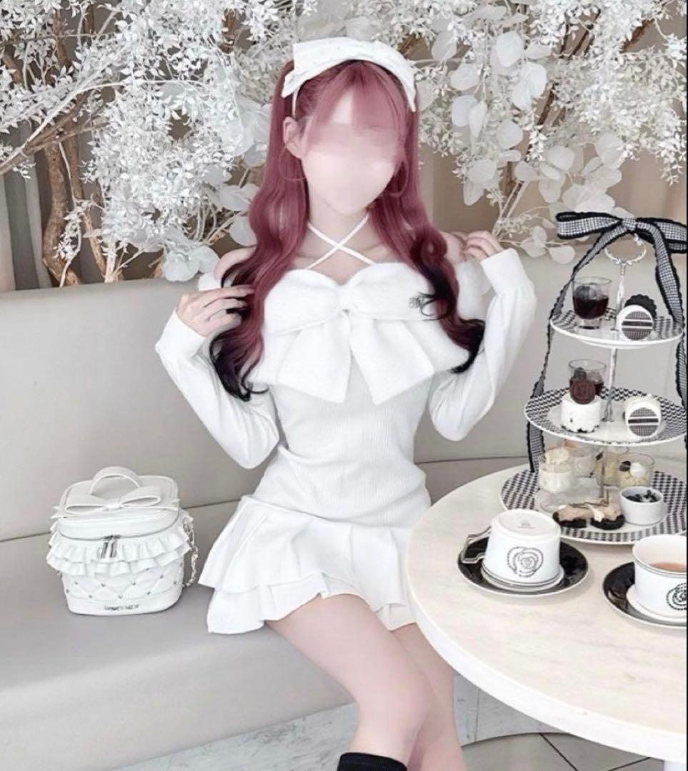 honey mew ビッグリボンクロスオフショルワンピ ミシェルマカロン 完売品