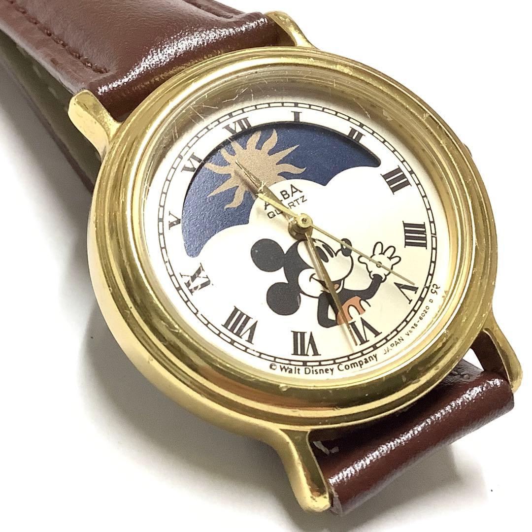 激レア！ベルト＆電池交換済】ディズニー ミッキーマウス ムーン