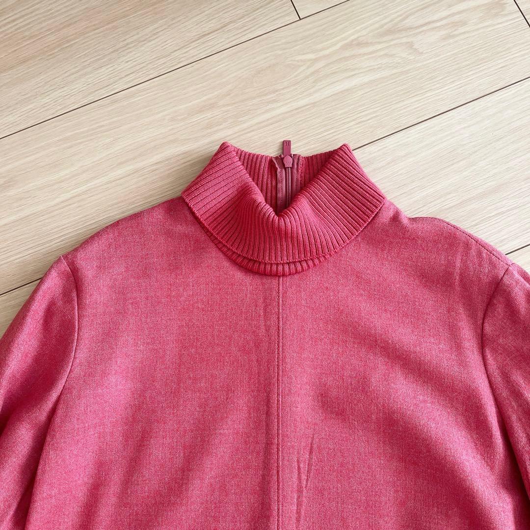 Rene ルネ ニットカフス タートルネック ブラウス Aライン 赤 - メルカリ