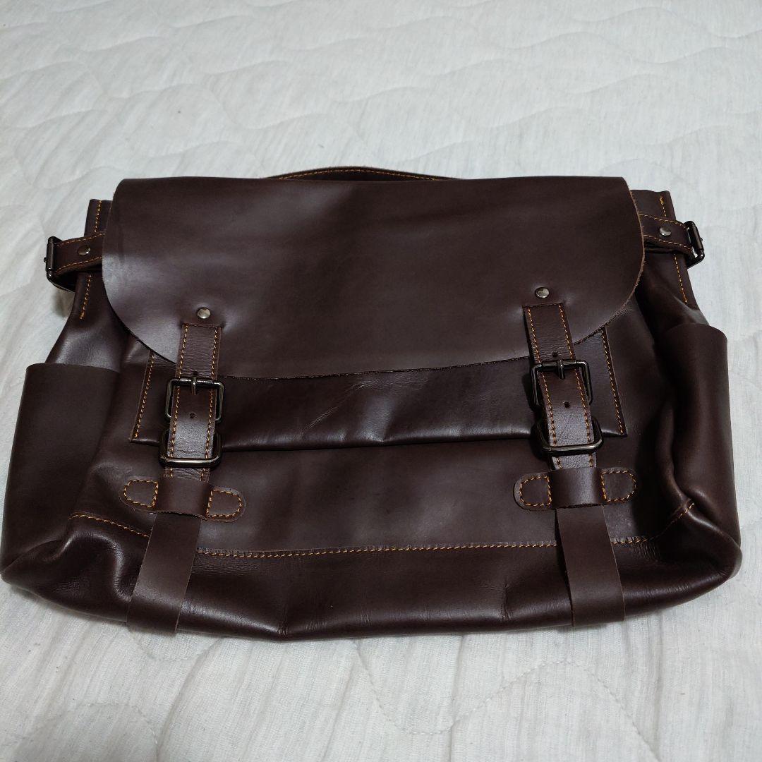 ブラウンレザー ビジネスバッグ - メルカリ
