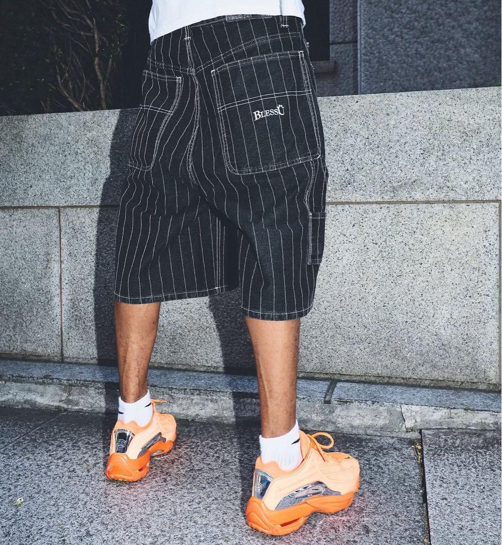 BlessU ブラックストライプ ハーフパンツ - メルカリ