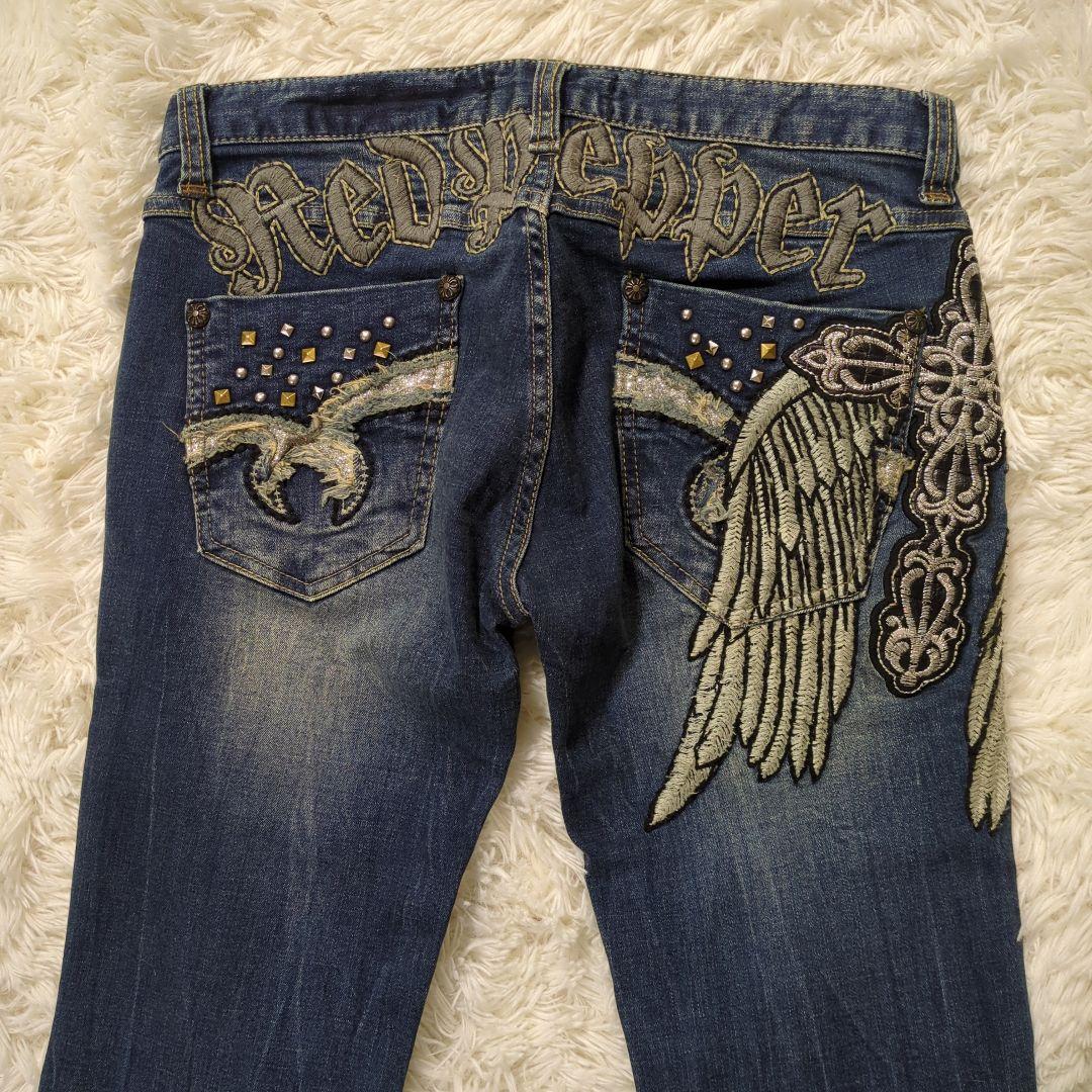 Red Pepper デニム ウイング 刺繍 スタッズ y2k - メルカリ