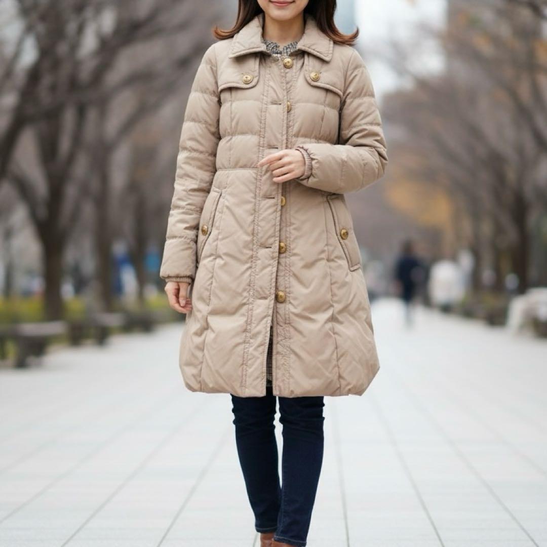 バーバリーブルーレーベル ダウンジャケット フード ベルト付き サイズ