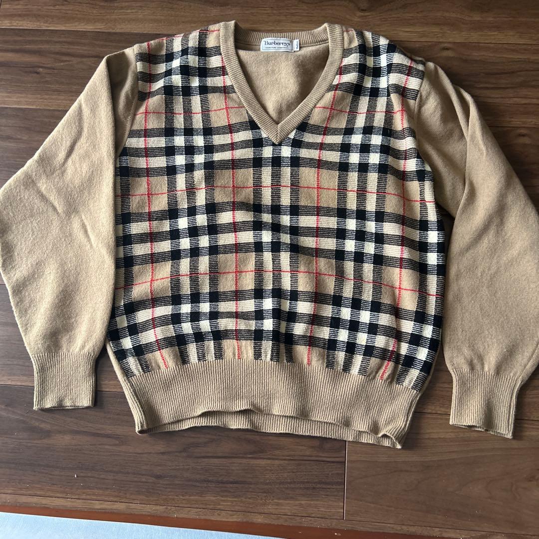 レア」90s Burberry's Vネックセーター Mサイズ - メルカリ