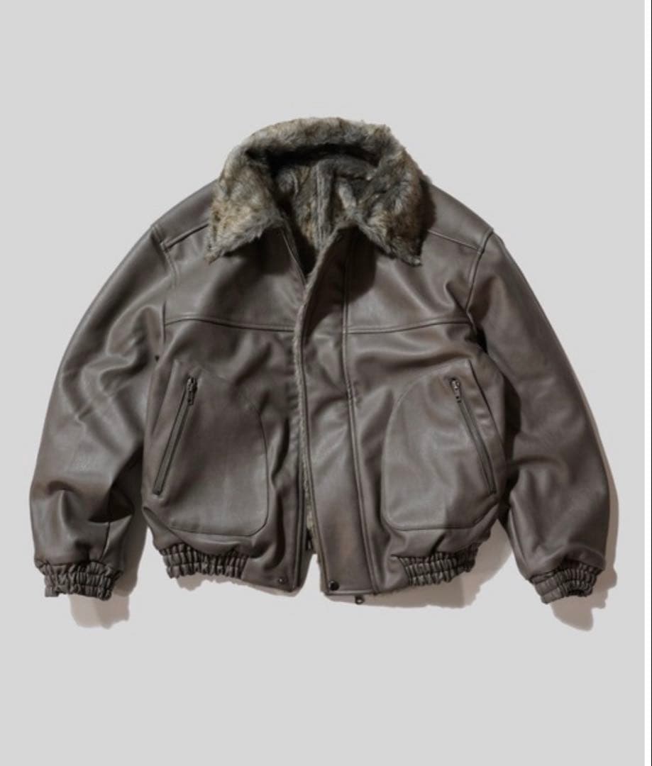 Camphorwoodフェイクレザーファー2wayリバーシブルフライトジャケット