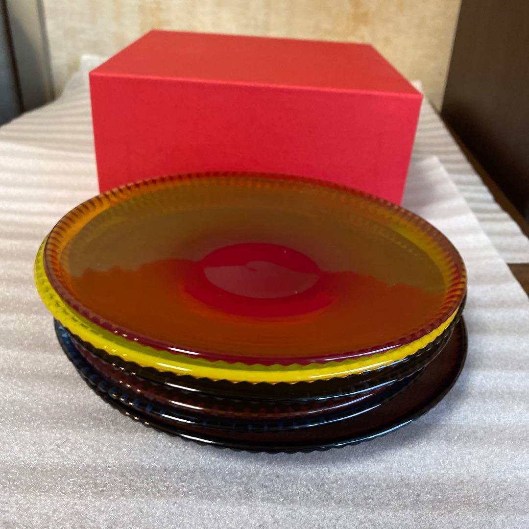 辻和美 factory zoomer ガラスプレート 皿 レインボー7枚セット