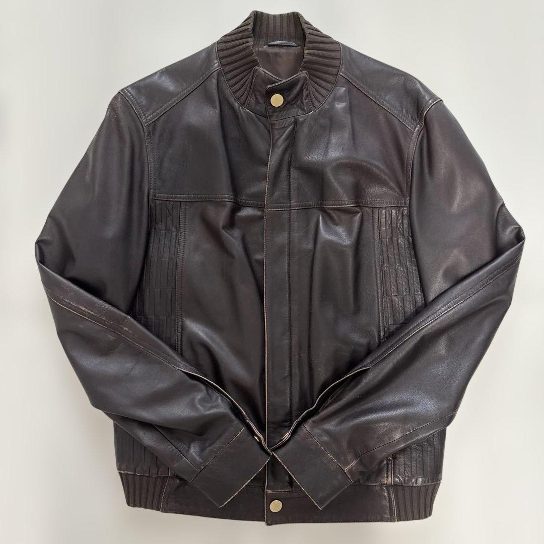 Zegna ヴィンテージレザージャケット ERMENEGILDO ZEGNA leather tailored jacket | NOIR ONLINE