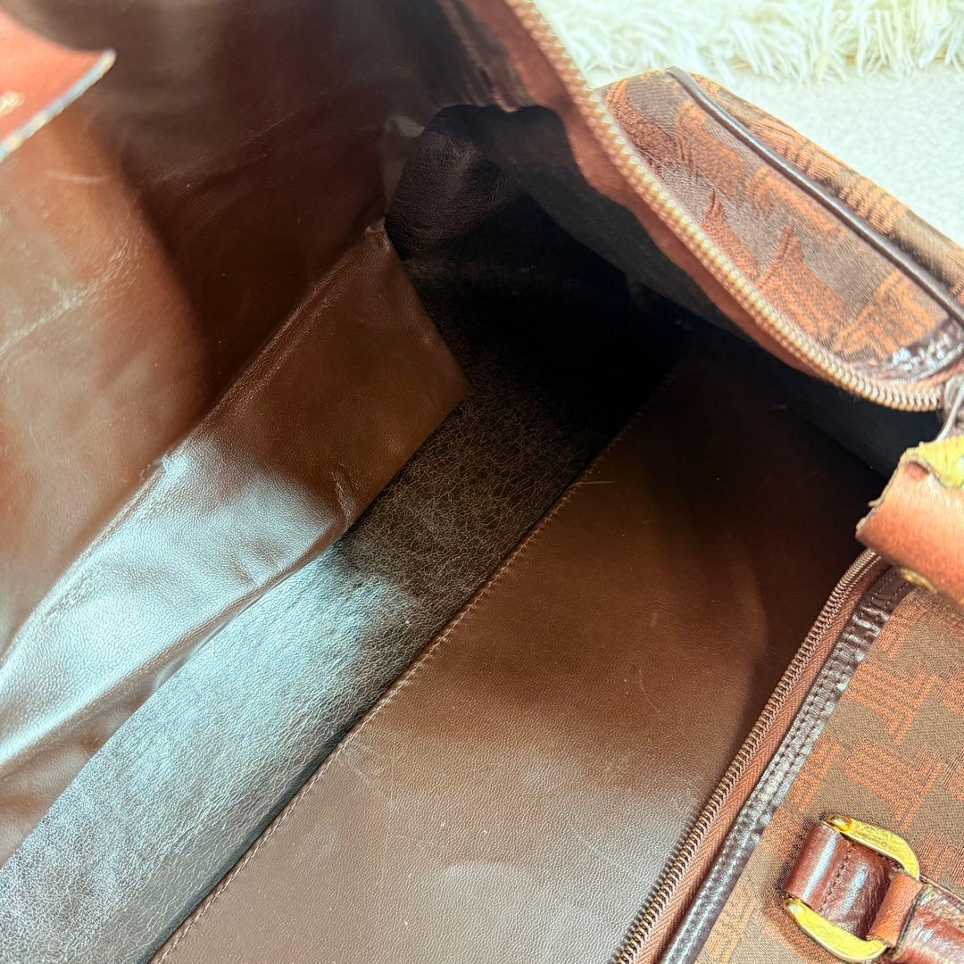 レア】大容量 ランバン LANVIN モノグラム ボストンバッグ ブラウン