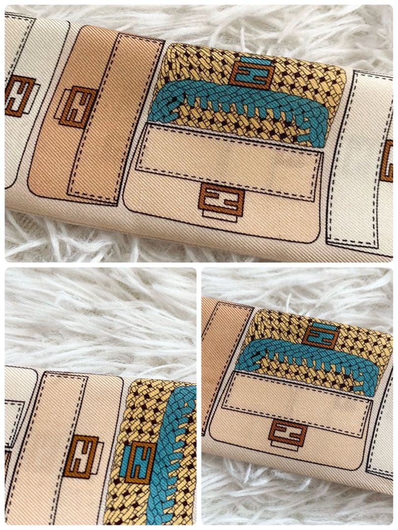FENDI　フェンディ　マンマバケット柄　ラッピー　FFロゴ　ズッカ　スカーフ