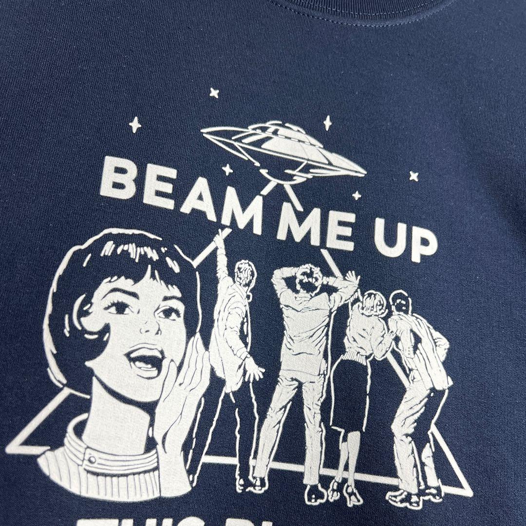 XL ストレンジャーシングス スウェット ロビン BEAM ME UP ネイビー
