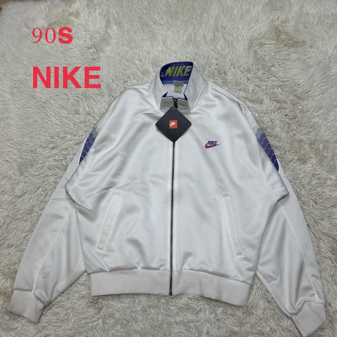 未使用タグ付き 90s NIKE 銀タグ 刺繍ロゴ トラックジャケット XL