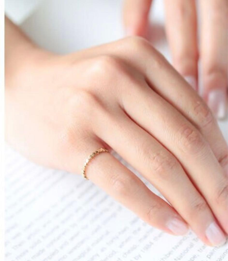 ノワールドプーペ K10 シンプルゴールドスター レイヤードリング 11号