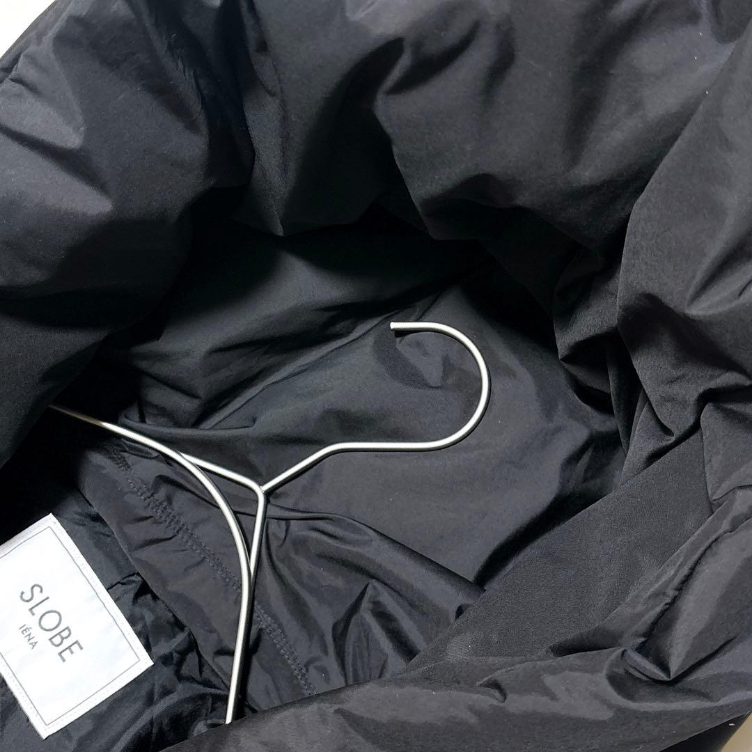 極美品 スローブイエナ ショールフードロングダウンコート ブラック