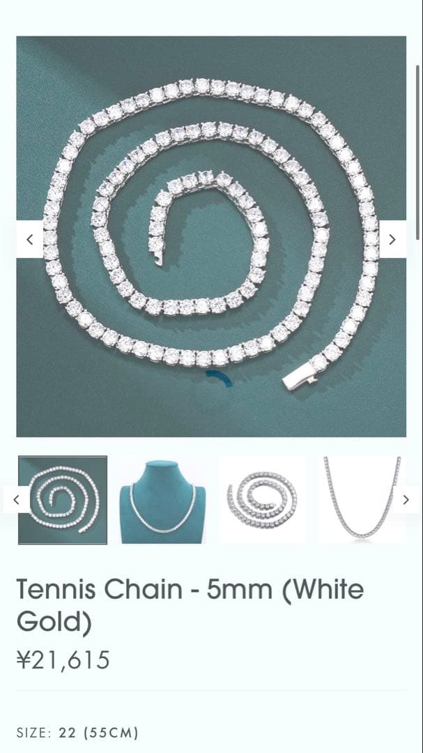 EMPIRE HOLLYWOOD テニスチェーン 5mm 55cm - メルカリ