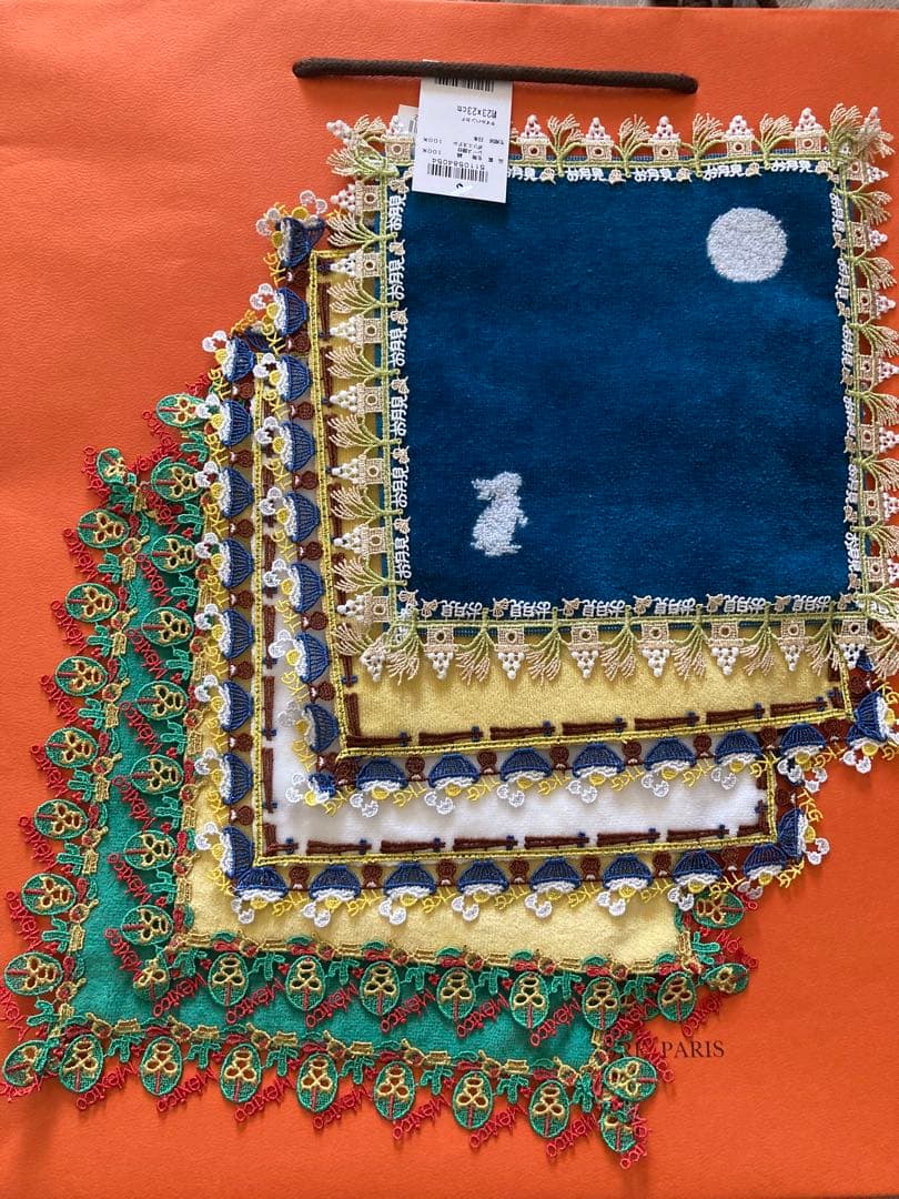 【新品未使用】近沢レース　タオルハンカチ5枚セット! 近沢レース店 2024春夏 シーズンタオルハンカチ頒布会