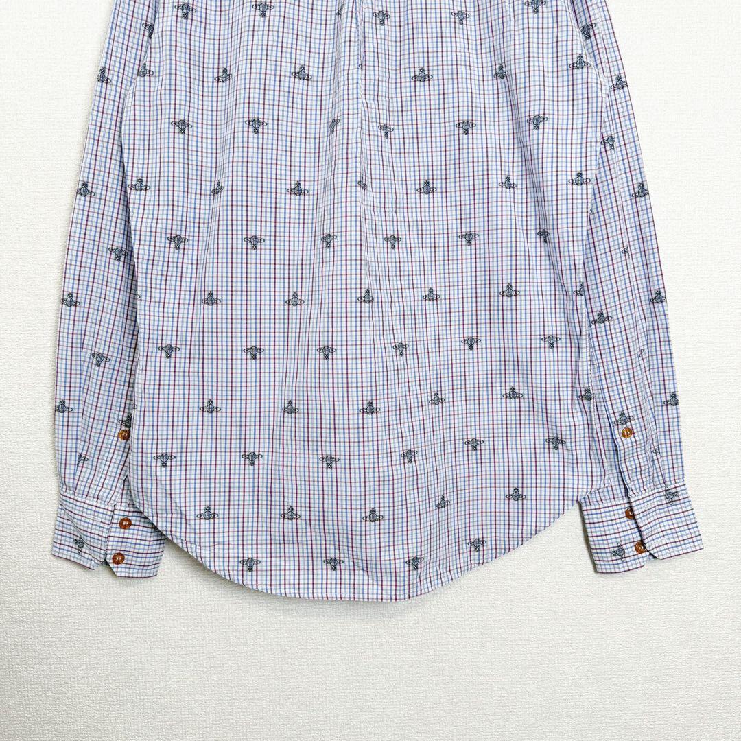 ヴィヴィアンウエストウッド　オーブ柄　総柄　チェック　シャツ　長袖