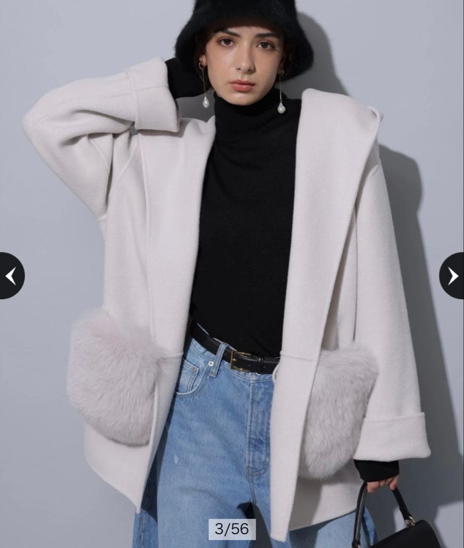 Arpege story アルページュストーリー ファー付きフードリバーコート ファー付きフードリバーコート | コート | Arpege story（アルページュ