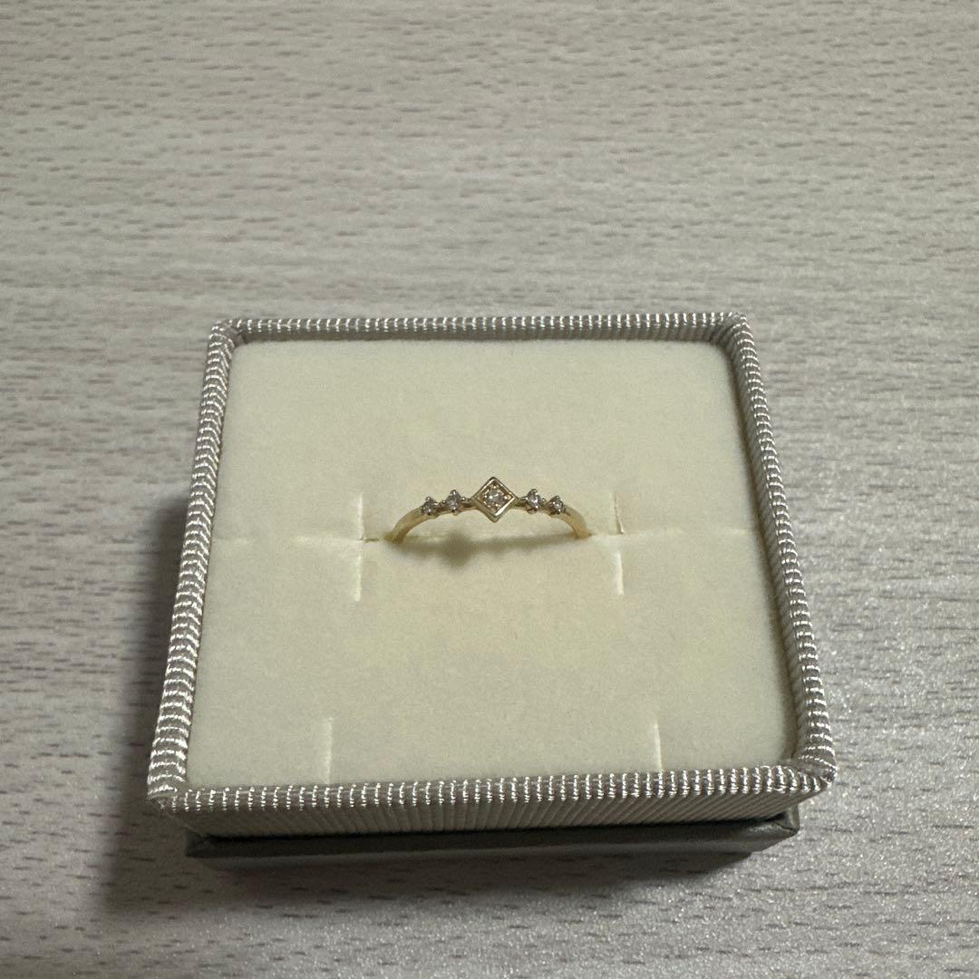 【ete】指輪　９号　10金　0.05ct