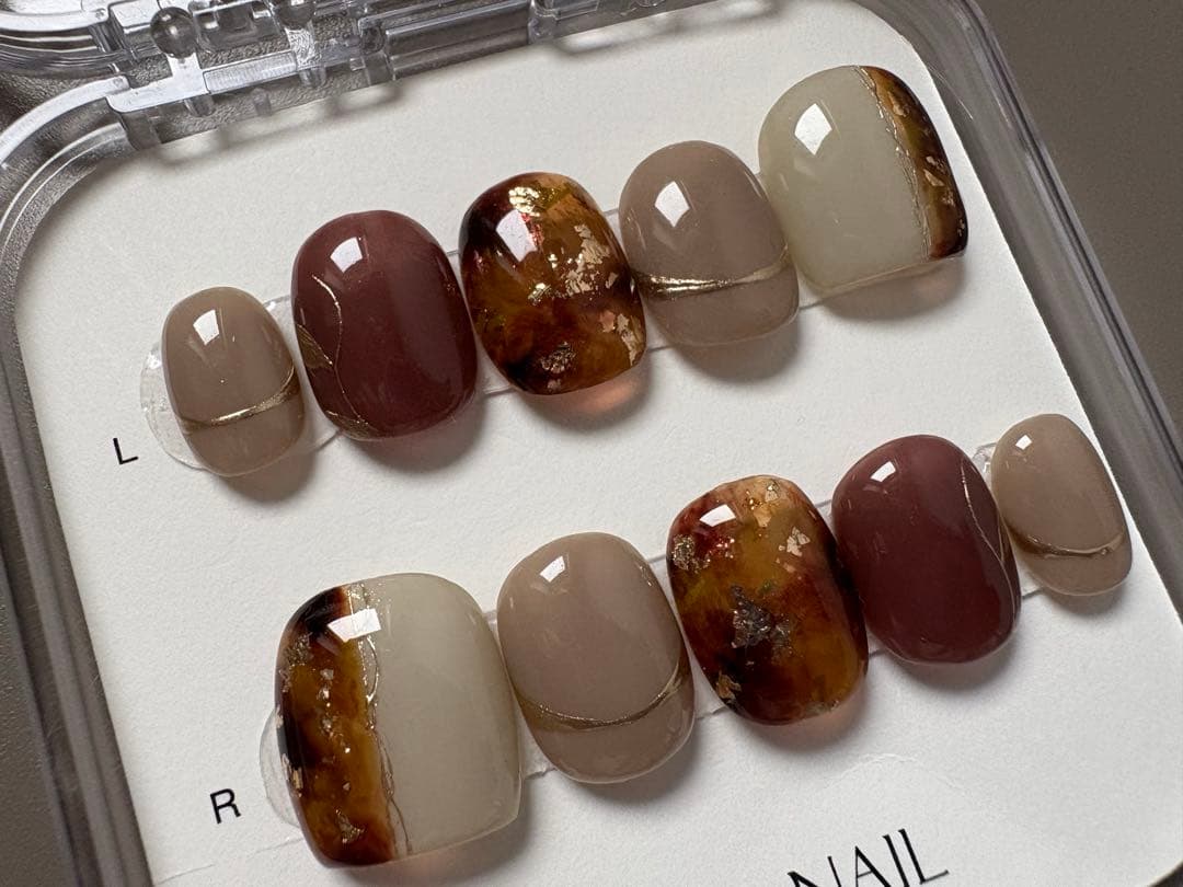 EVERNAIL エバーネイル Vintage Brown ラウンドショート