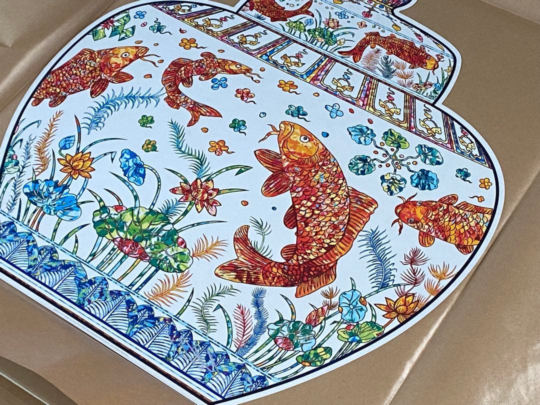 新品 魚藻荷蓮紋蓋罐 明嘉靖朝 景德鎮五彩瓷 村上隆 絵画 1枚 - メルカリ