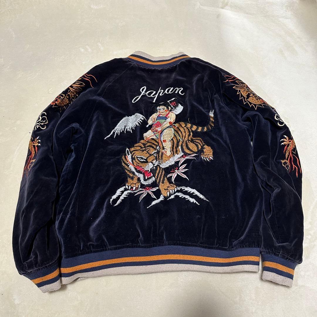 希少】houston ベロア リバーシブル スカジャン 桃太郎 金太郎 - メルカリ