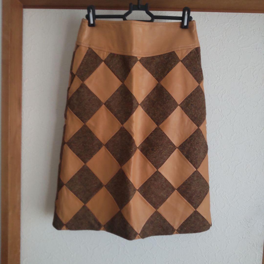 Bottega Venetaダイヤモンドパターンひざ丈スカート バルーンスカート ひざ丈 膝丈 春 秋冬 ツイード 黒 レディース