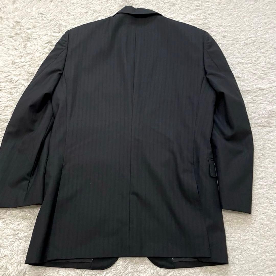 美品 バーバリー スーツ セットアップ super 100's ストライプ 黒