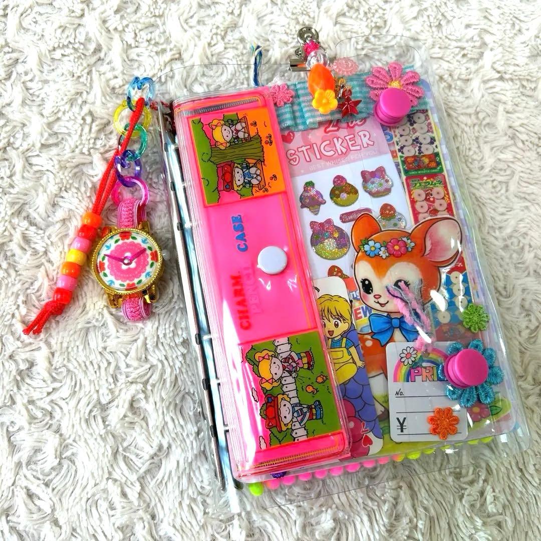 1080 おすそ分けファイル バイブルサイズクリアバインダー 昭和レトロ