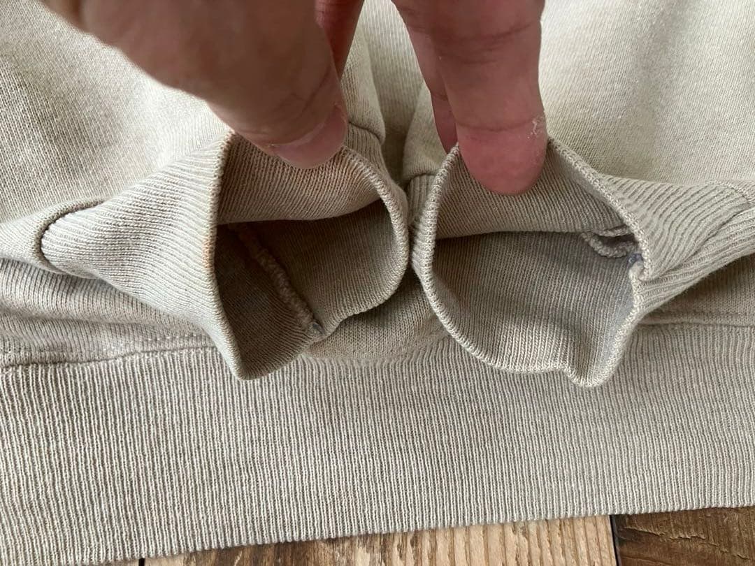 Hanes ヘインズ スエット L 42-44 ベージュ 80s 猫柄 USA製