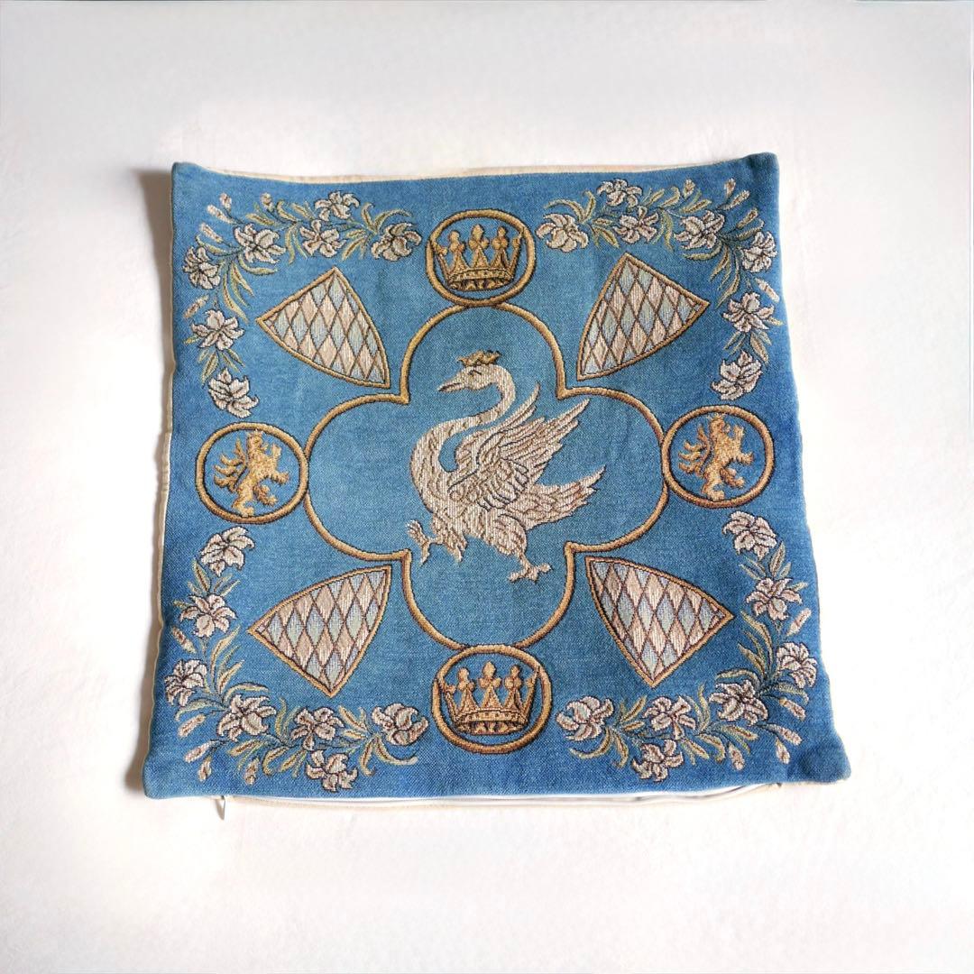 ドイツ ノイシュヴァンシュタイン城 限定クッションカバー スワン柄