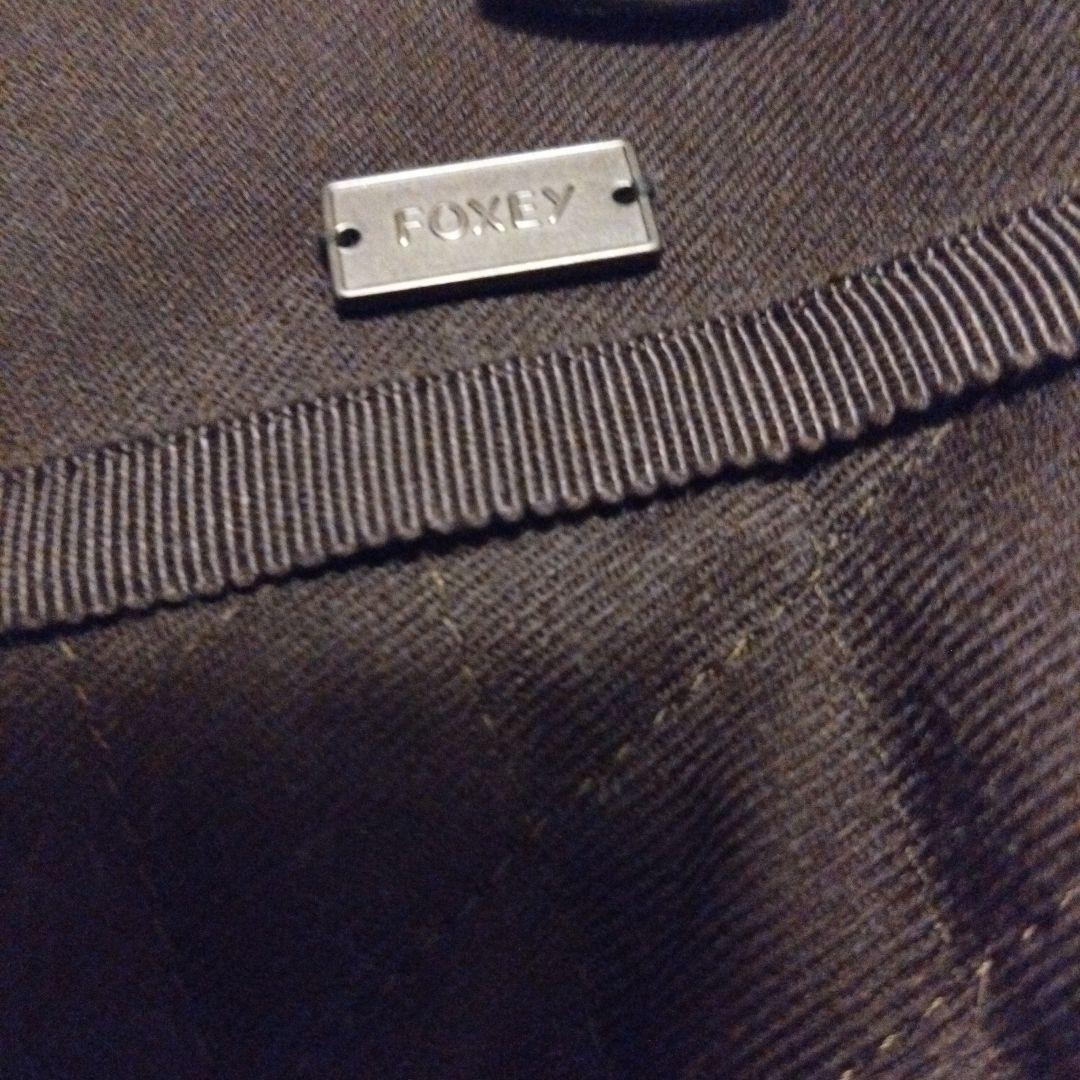 FOXEY ボルドーカラーフレアスカート ひざ下丈