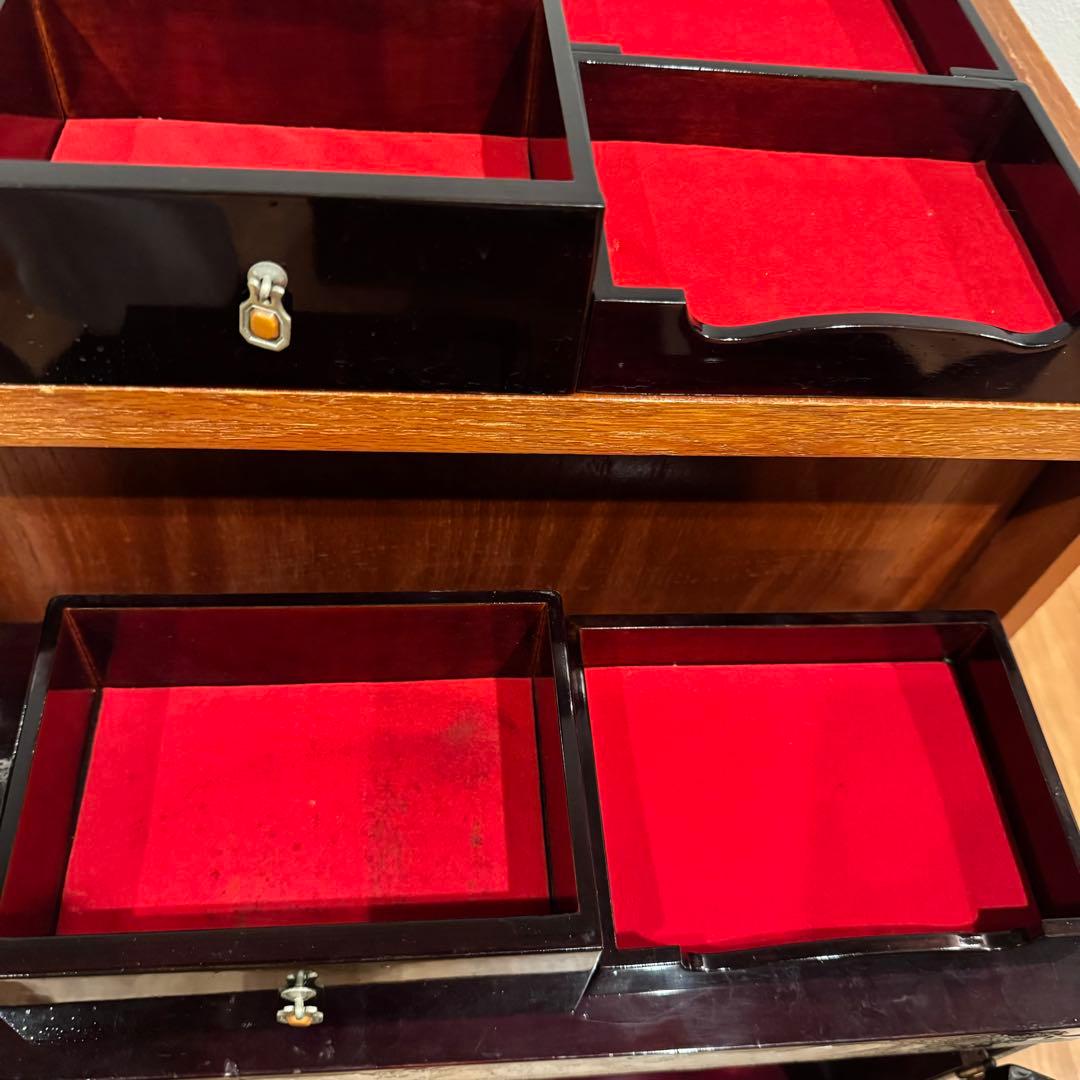 珍品】豪華 螺鈿細工 観音開き 小物収納 小引出し 漆 鏡面仕上げ 李朝