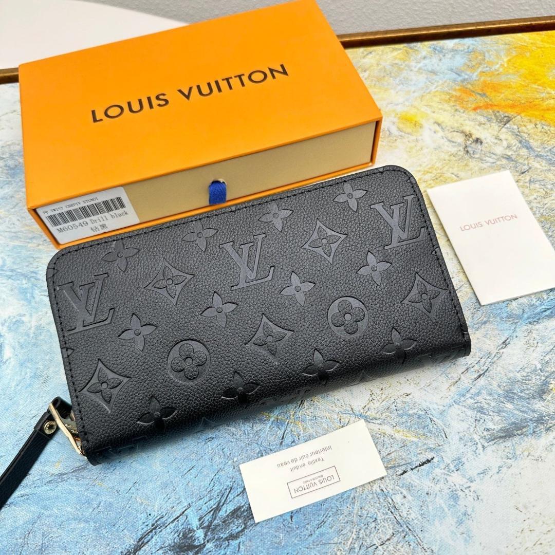 LOUIS VUITTON エンボス加工 ブラック長財布 - メルカリ