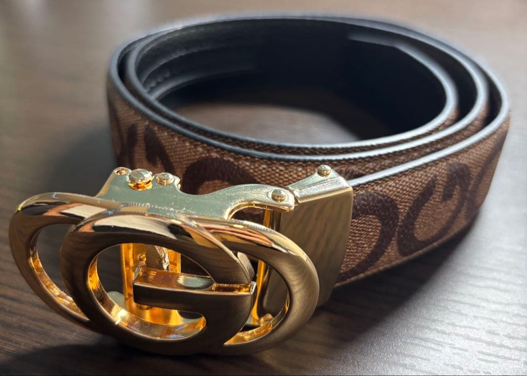 GUCCI GGロゴバックル ベルト ブラウン値下げ可能 - メルカリ