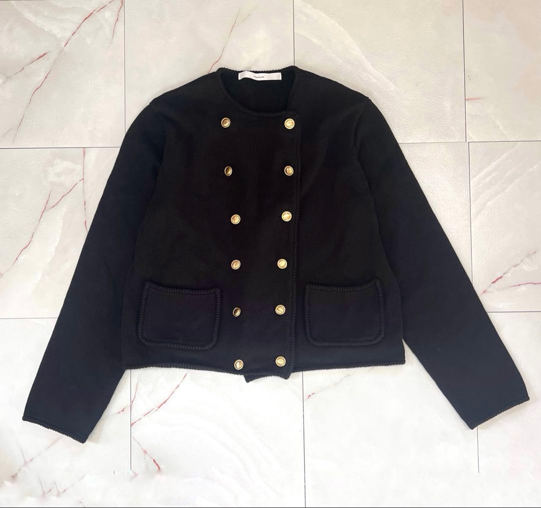 フレームワーク ニットWジャケット 金ボタン 23年モデル ネイビー